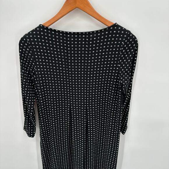 J. Jill Black Long Sleeve Crewneck Stretch Jersey Pleat Dress // XS - Picture 8 of 10